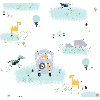 Tapeta 38114-1 A.S. Création dětská vliesová tapeta na zeď Little Love 2026 vícebarevná se zvířátky, velikost 10,05 m x 53 cm