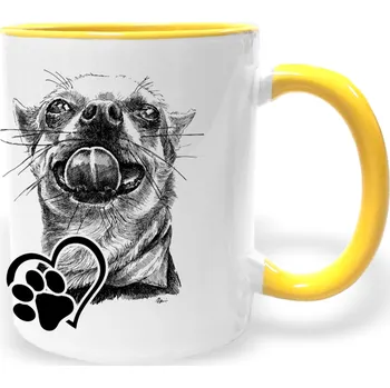 Hrnek - Čivava s jazykem Barva: Žlutá