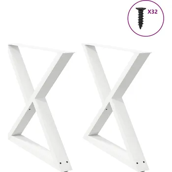 Stolová podnož vidaXL Nohy k jídelnímu stolu 2 ks bílé 90 x (72-73,3) cm ocelové
