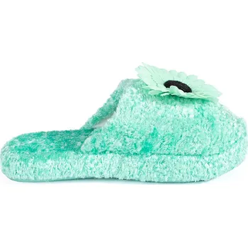 Dívčí tenisky Zelené dětské pantofle s ozdobnou květinou CX7604-1X-GR Velikost: 29