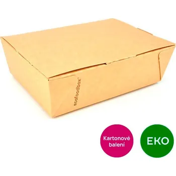 Jednorázové nádobí EKO menu box klasik, kraft, 200 x 140 x 65 mm, 2020 ml, bal. 200 ks