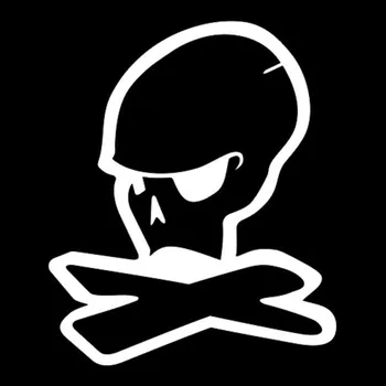 Samolepicí dekorace na vozidlo Samolepka lebkoun a kosti na auto a motorku, tuning nálepka (5779)