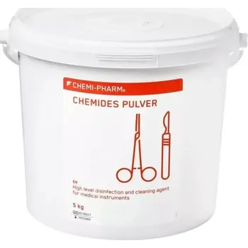 Dezinfekce CHEMI-PHARM, CHEMIDES PULVER kbelík, 5kg (Práškový dezinfekční přípravek určený k dezinfekci nástrojů, endoskopů a pomůcek)