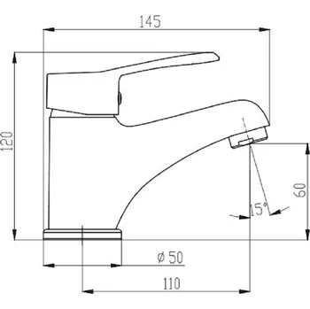 Vodovodní baterie Plano Umyvadlová, stojánková, páková baterie Metalia