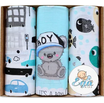 látková plena Ega Kids TETRA pleny LUX (3ks) - modré