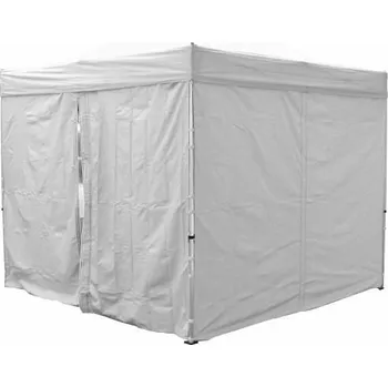 Zahradní stan 2x boční stěna ke stanu (1x plná, 1x se zipem) bílá, 298x216 cm