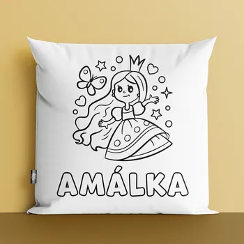 Dekorativní polštářek Princezna se jménem Omalovánkový polštář