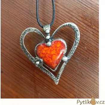 Náhrdelník Náhrdelník z cínu - autorská keramika (Náhrdelník na krk cínový s autorskou keramikou)