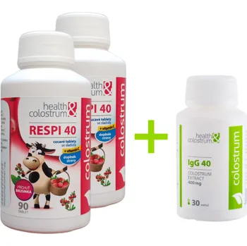 Přírodní produkt Colostrum pastilky RESPI 40 s mikrobiálními lyzáty a vitamínem C – sada 2 x 90 ks + 30 ks ZDARMA