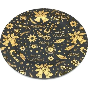 JAHU Dekorační talíř vánoční - Merry Christmas-černý