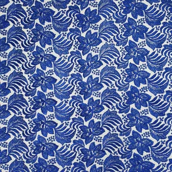 Vyšívaný tyl 0602 royal s květy, š.110