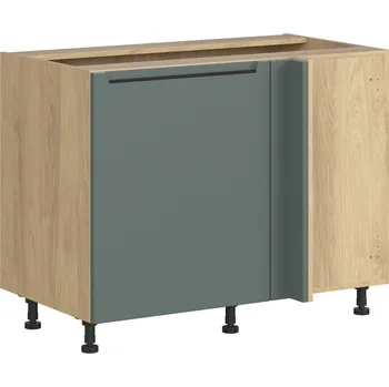 Kuchyňská skříňka Black red white Spodní vestavná rohová kuchyňská skříňka Iris 125x65 cm Zvolte stranu: levé provedení, Barva korpusu skříněk: Šedá grenola, Zvolte barvu dvířek: Zeleň boho mat