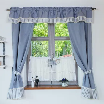 Závěsy z kanafasu modrá melange a kombinované pruhy Rozměr (šířka/výška): 2x závěs 70/100cm