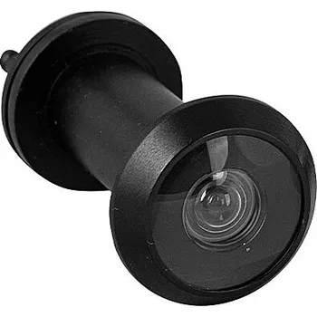 Dveřní kukátko KUKÁTKO S KRYTKOU TWIN MOD 3 (skleněná čočka) - CM, podložka, Twin CM (černý mat)