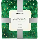 Plyšová deka 200x220 cm SPRINGOS EMBER zelená