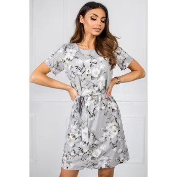 Dámské šaty Lakerta Dámské letní šaty šedé květinové Velikost: 40