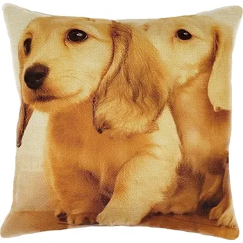 JAHU Polštářek s výplní-režný štěňata (45x45cm)