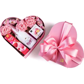 Dárkový potravinový koš Dárková krabička Láska růžová
