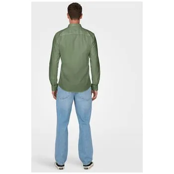 Pánská košile Only & Sons Košile Neil 22019669 Zelená Slim Fit XXL