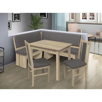 Nabytekmorava Jídelní rohová lavice Chicago 13-16 barva lamina: Dub sonoma světlý, Čalounění: Scala šedá 92