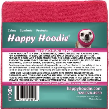 Obleček pro psa Happy Hoodie - uklidňující čelenka pro psy a kočky Barva: Růžová, Velikost: S Ochrana sluchu pro zvířata