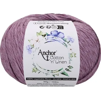 Příze Anchor Cotton 'n' Linen 00021 Damson Háčkovací příze