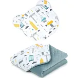 2-dílná sada, dečka Velvet 75 x 100 cm s polštářkem Teddy, Městečko, khaki/bílá