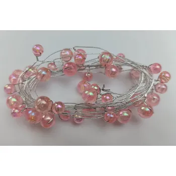 Korálková girlanda 200 cm, růžová