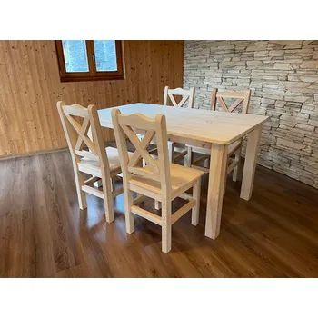 jídelní souprava Jídelní rustikální set SELKA 150 (Sestava stůl 150 cm + 4 x židle)