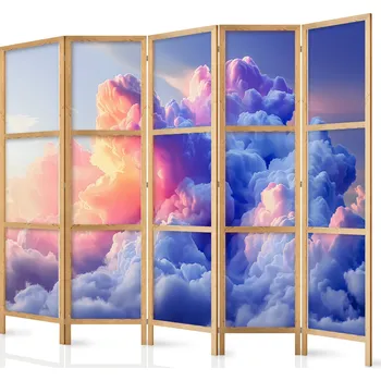 Paraván Japonský paraván - Mraky jako malované: Umělecké štětce úsvitu malující oblohu Velikost: 225x172 cm