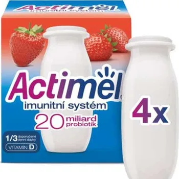 Actimel probiotický jogurtový nápoj jahodový, 4x 100 g