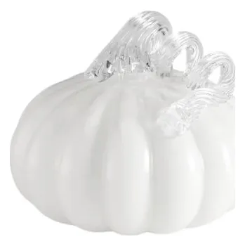Skleněná dekorace Pumpkin White 10 cm