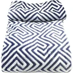 JAHU Deka-Přehoz mikroplyš 220x240cm - Textura-modro-bílá-Bludiště