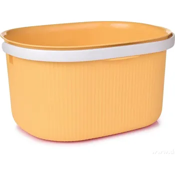 kbelík PRAKTIK | 6 L oválný plastový kbelík s madlem na přenášení | meruňkový