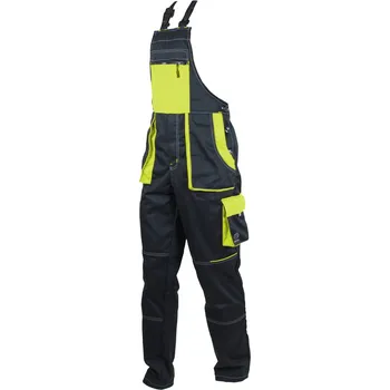 montérky Ventoso Pracovní kalhoty s laclem Harry zelená/černá 50 - M