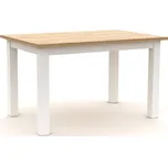 Jídelní stůl S14 Robin rozkládací 120-160×74 cm, DPB dub přírodní a bílá hladká matná, VÝPRODEJ