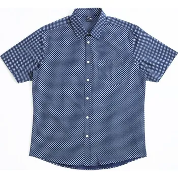 Pánská košile Fabric Short Sleeve Poplin Shirt Mens Nvy/Wht Geo S