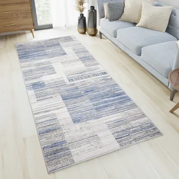 Koberec Běhoun na míru Portland - abstrakt 14 - modrý/šedý Rozměr koberce: 60 cm