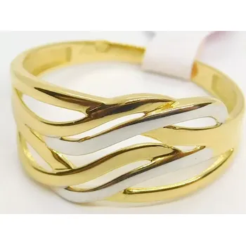 Prsten Klenoty Budín Mohutný dámský zlatý prsten ze žlutého a bílého zlata 585/1,81gr vel. 60 HK1199 (Klenoty Budín Mohutný dámský zlatý prsten ze žlutého a bílého zlata 585/1,81gr vel. 60 HK1199)