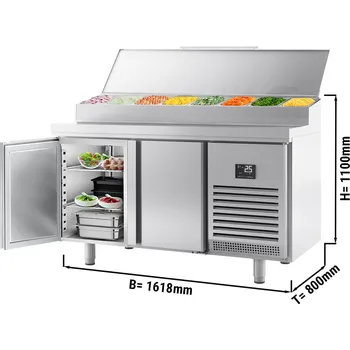 Pizza kámen G.Gastro Pekárenský / přípravný chladicí stůl (EN) - se 2 dveřmi