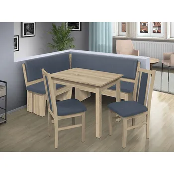 Nabytekmorava Rohová lavice Chicago 14-18 barva lamina: Dub sonoma světlý, Čalounění: Scala sv. modrá 74