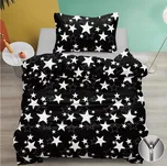 Bavlněné povlečení STAR černé Rozměr povlečení: 70 x 90 cm | 140 x 200 cm, 140x200 / 70x90 cm