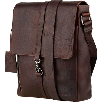 BURKELY Kožená taška přes rameno UNI Burkely Valerian tm. hnědá