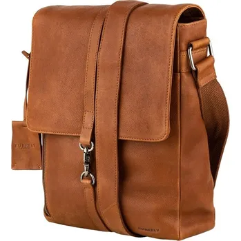 BURKELY Kožená taška přes rameno UNI Burkely Valerian koňak