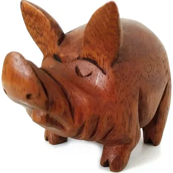 Prase Prasátko čuník soška Dřevo