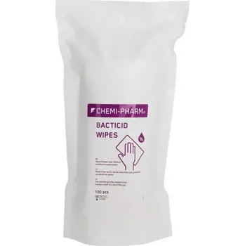 Dezinfekce CHEMI-PHARM, BACTICID AF wipes, 100ks - náhradní balení EXPIRACE 7/2026 (BACTICID AF WIPES jsou rychlé dezinfekční ubrousky na bázi etanolu pro neinvazivní lékařské přístroje a povrchy odolné vůči alkoholu.)
