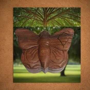 Magická dřevěná krabička - Motýl z Bali