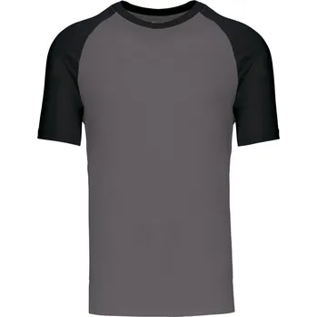 Pánská móda KARIBAN Pánské bavlněné baseballové tričko K330 Barva: Šedá břidlicová - Černá, Velikost: M