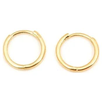 Náušnice Zlaté náušnice kroužky 12 mm NA1637F + DÁREK ZDARMA