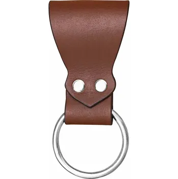 Karnevalový kostým House of Warfare Kožený závěs na opasek s ocelovým kroužkem (žabka), hnědý - Outlet